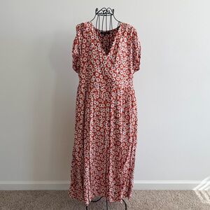 Madewell Orange Floral Maxi Dress